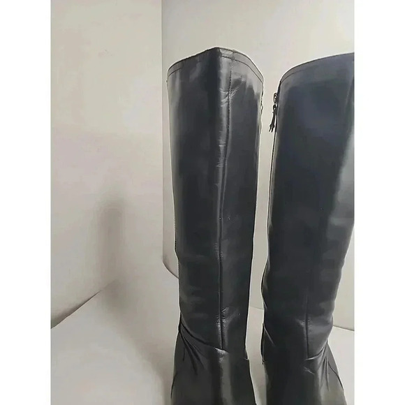 Clarks Bendables Black Leather Riding Boots Womens 8.5 Zipper Heel 38480 - Picture 6 of 16